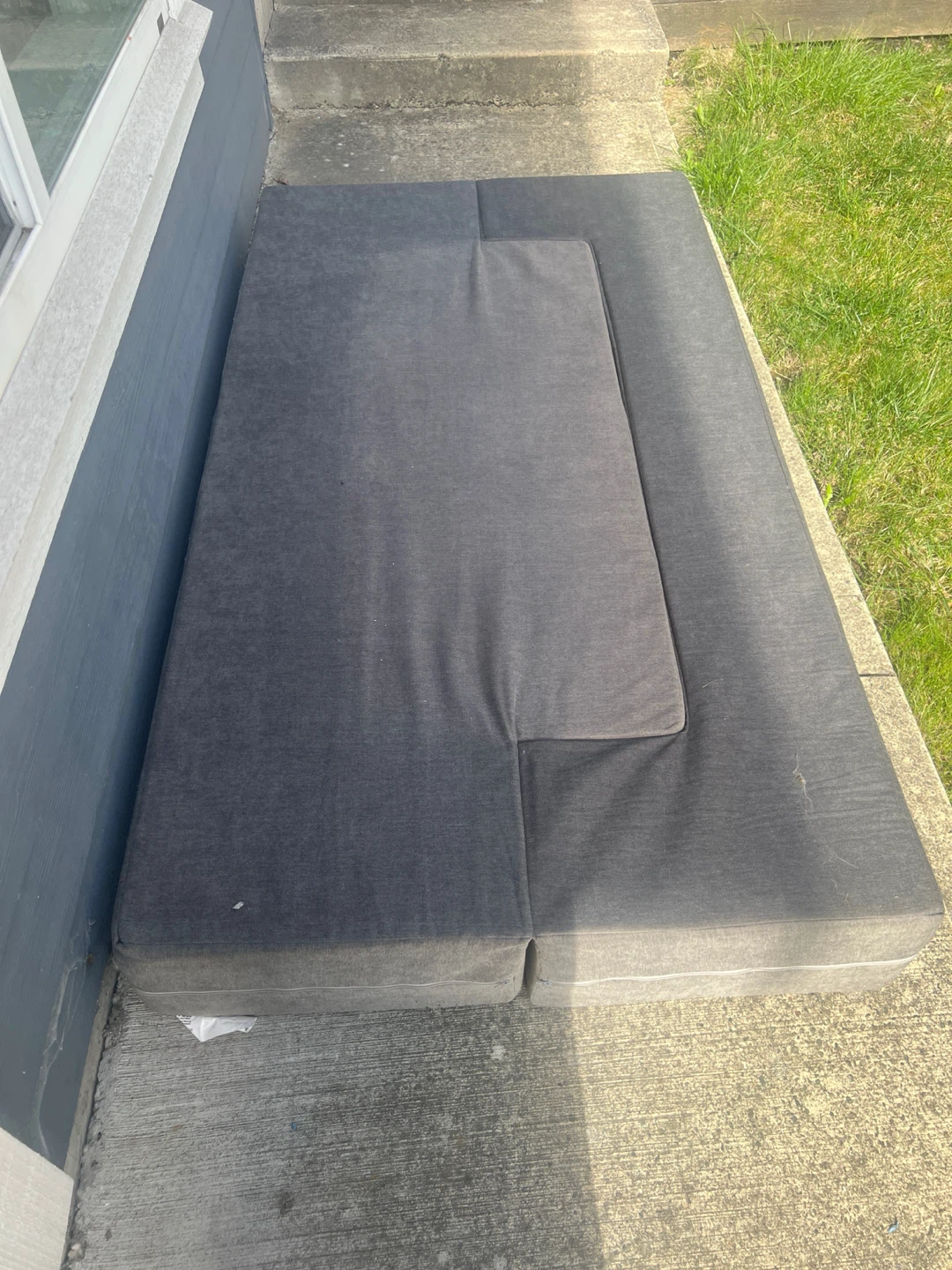 Dark Grey Convertible Foam Sofa - photo 2