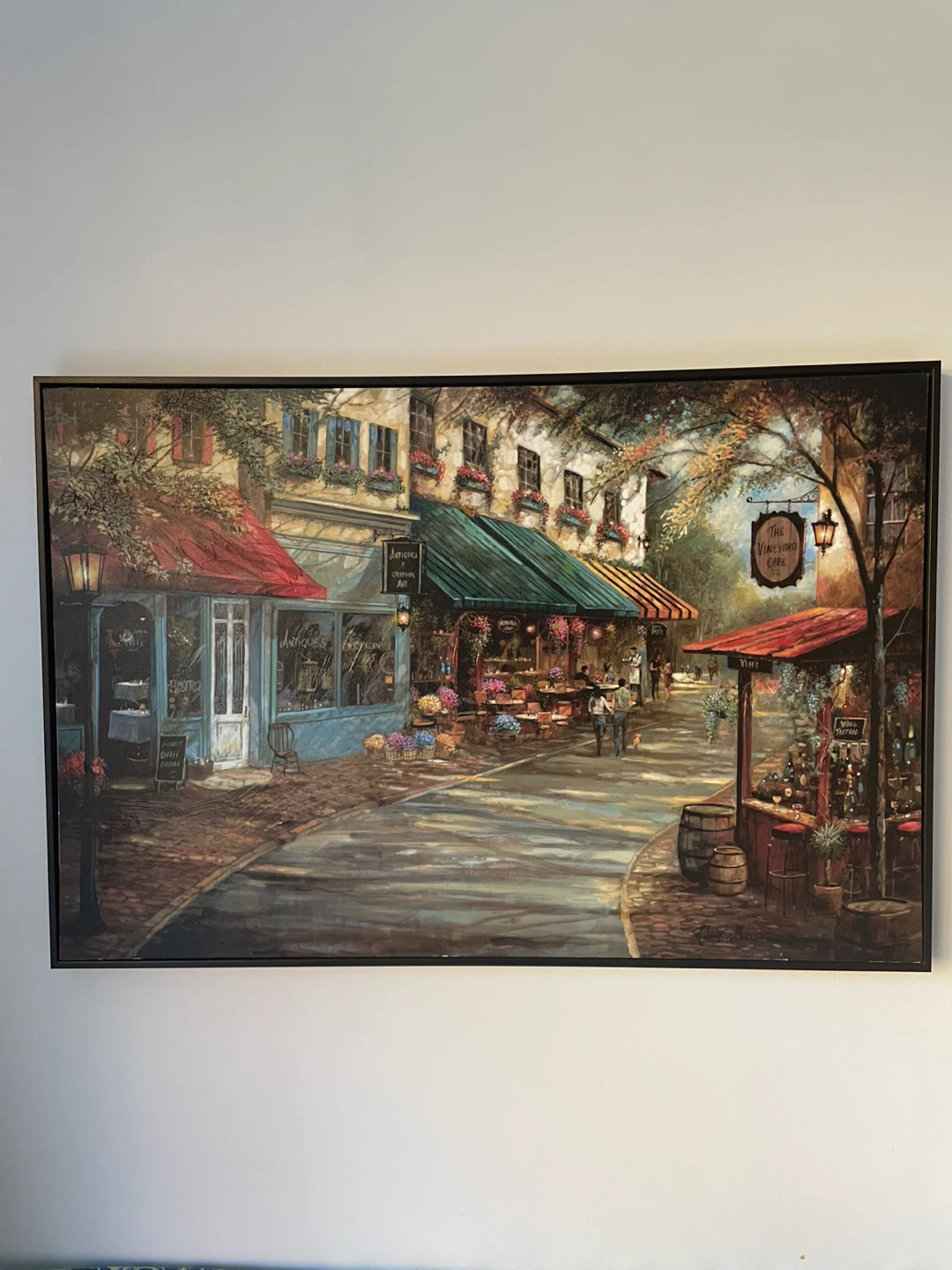 Framed Wall Art – European Café Street Scene
