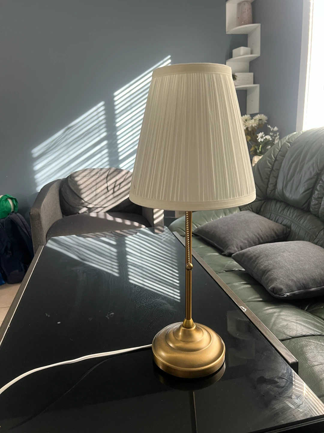 IKEA Table Lamp with Gold Tone Base