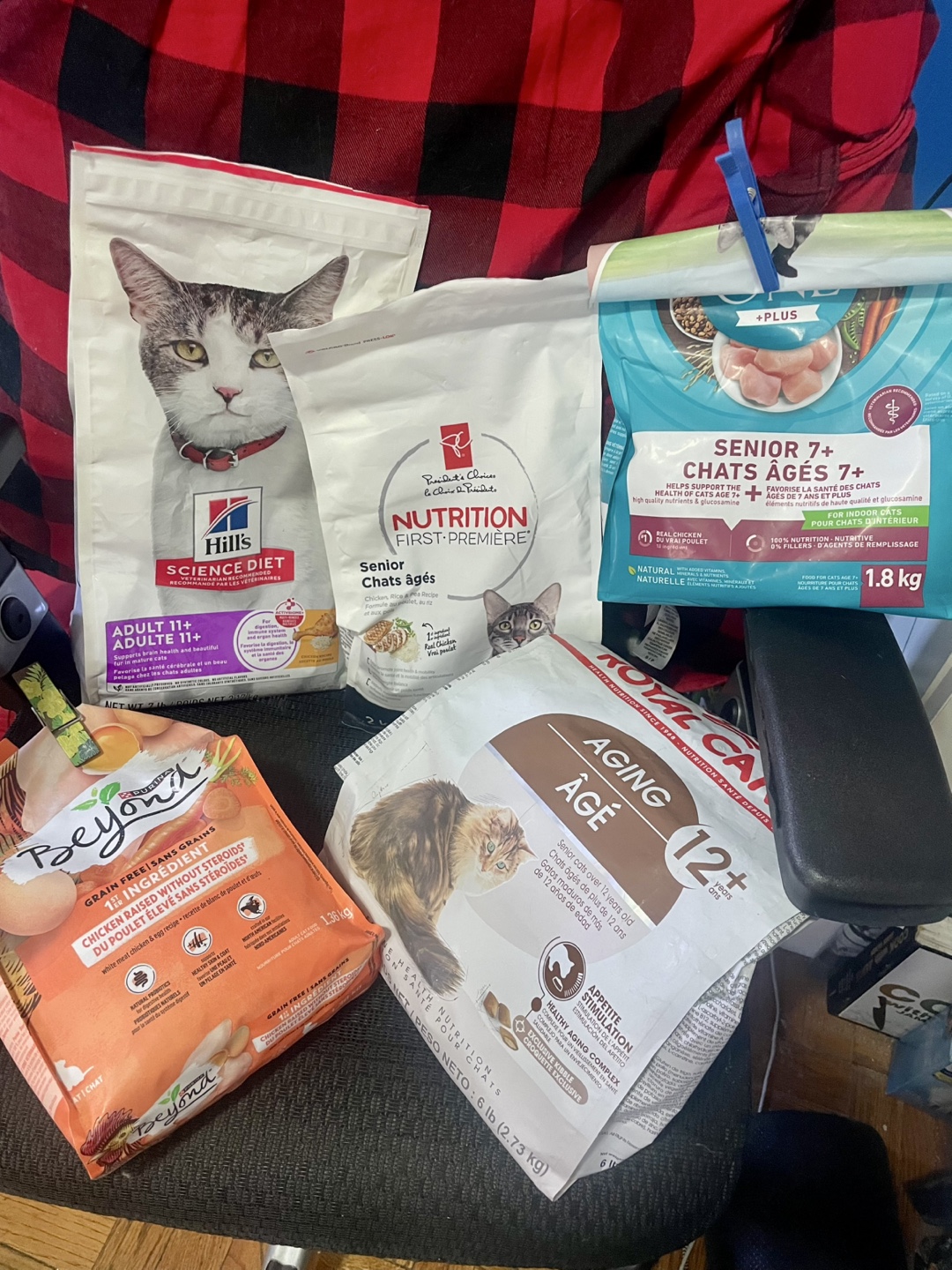 Assorted Dry Cat Food Bags