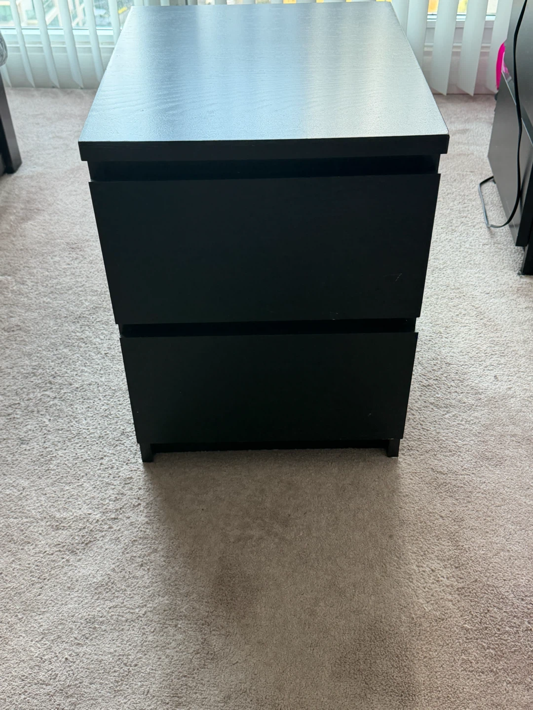 IKEA Black 2-Drawer Nightstand - photo 3