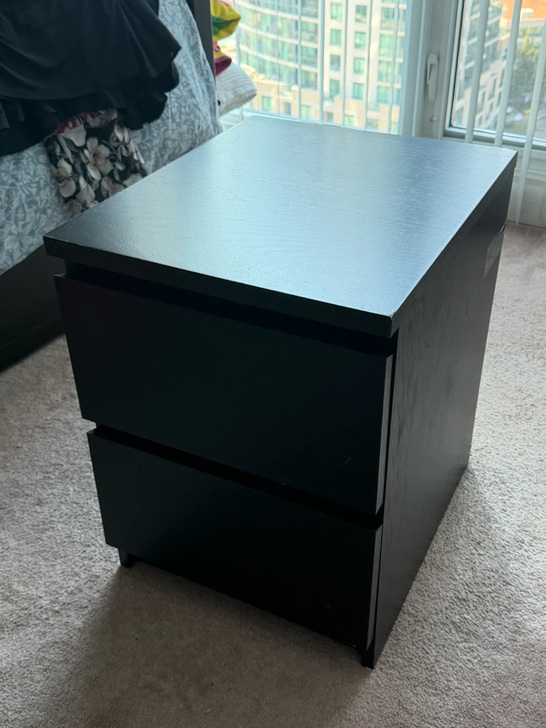 IKEA Black 2-Drawer Nightstand - photo 4