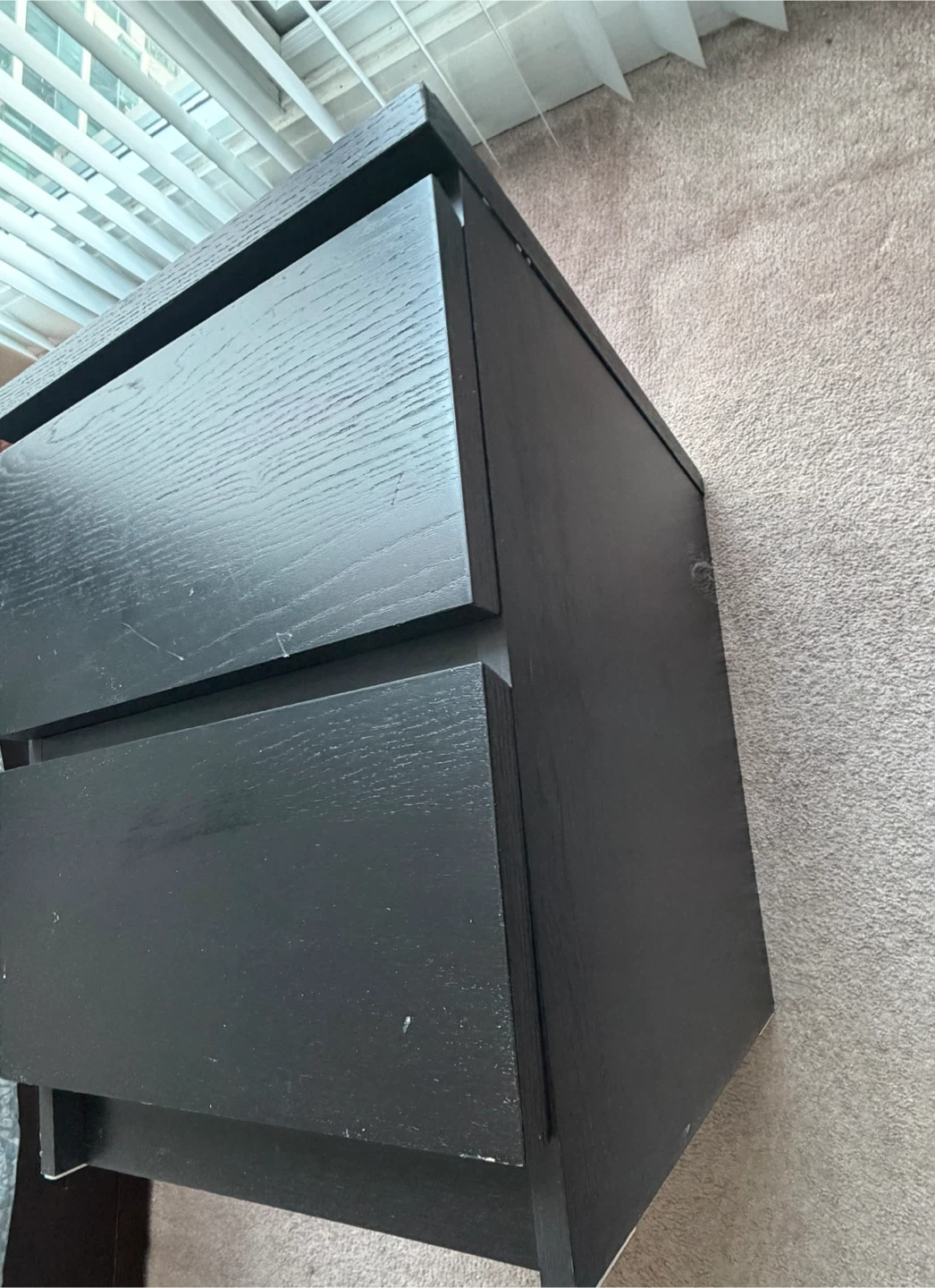 IKEA Black 2-Drawer Nightstand - photo 5