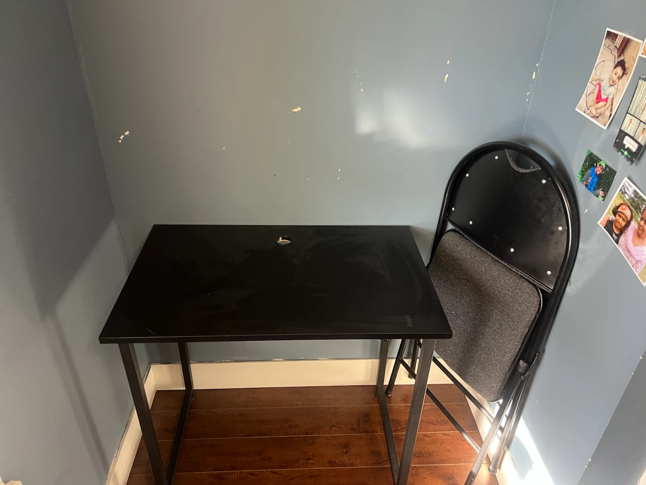 Black Writing Desk and Folding Chair Set - photo 2