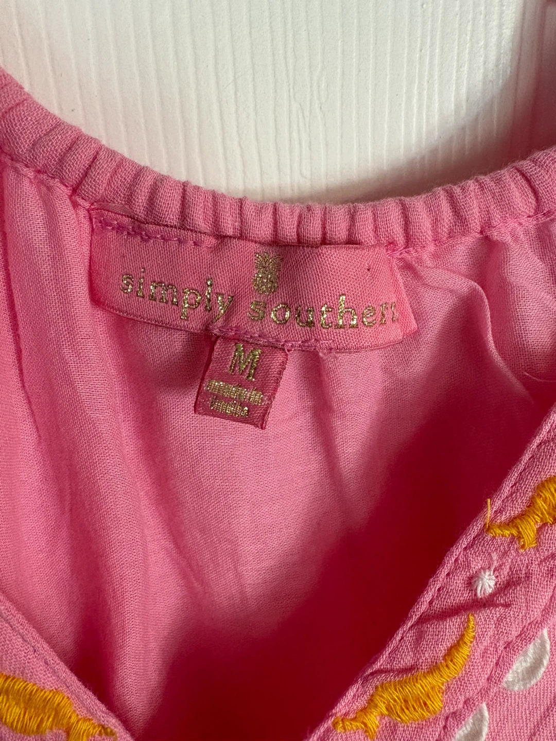 Simply Southern Pink Embroidered Dress - Medium - photo 3