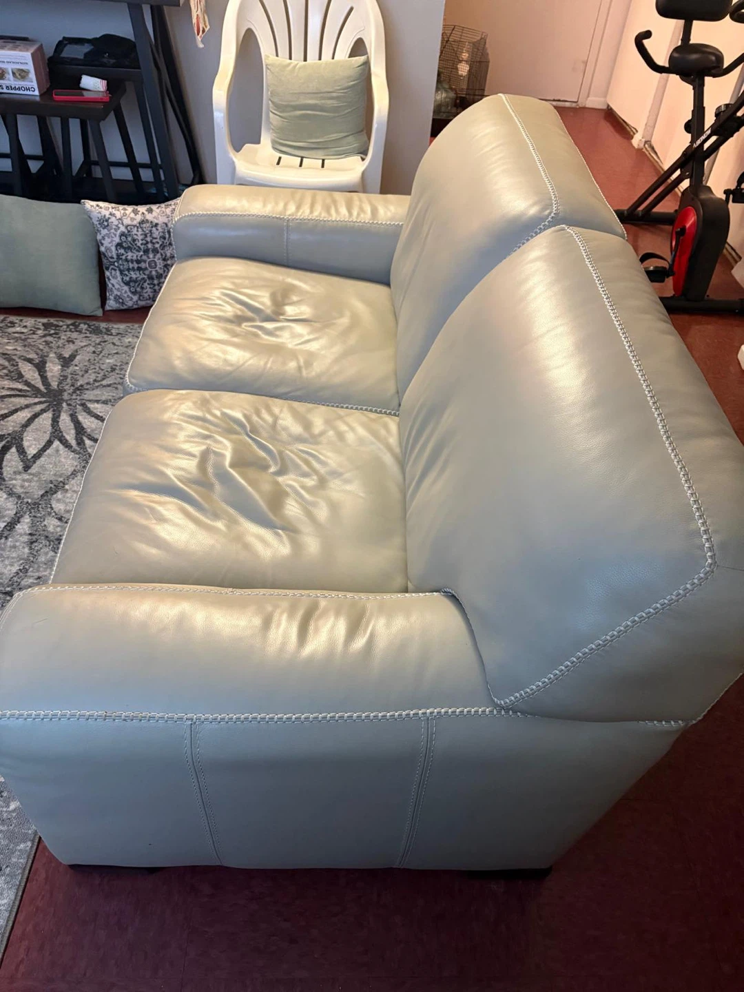 Beige Leather Sofa and Accent Chair Set - photo 3