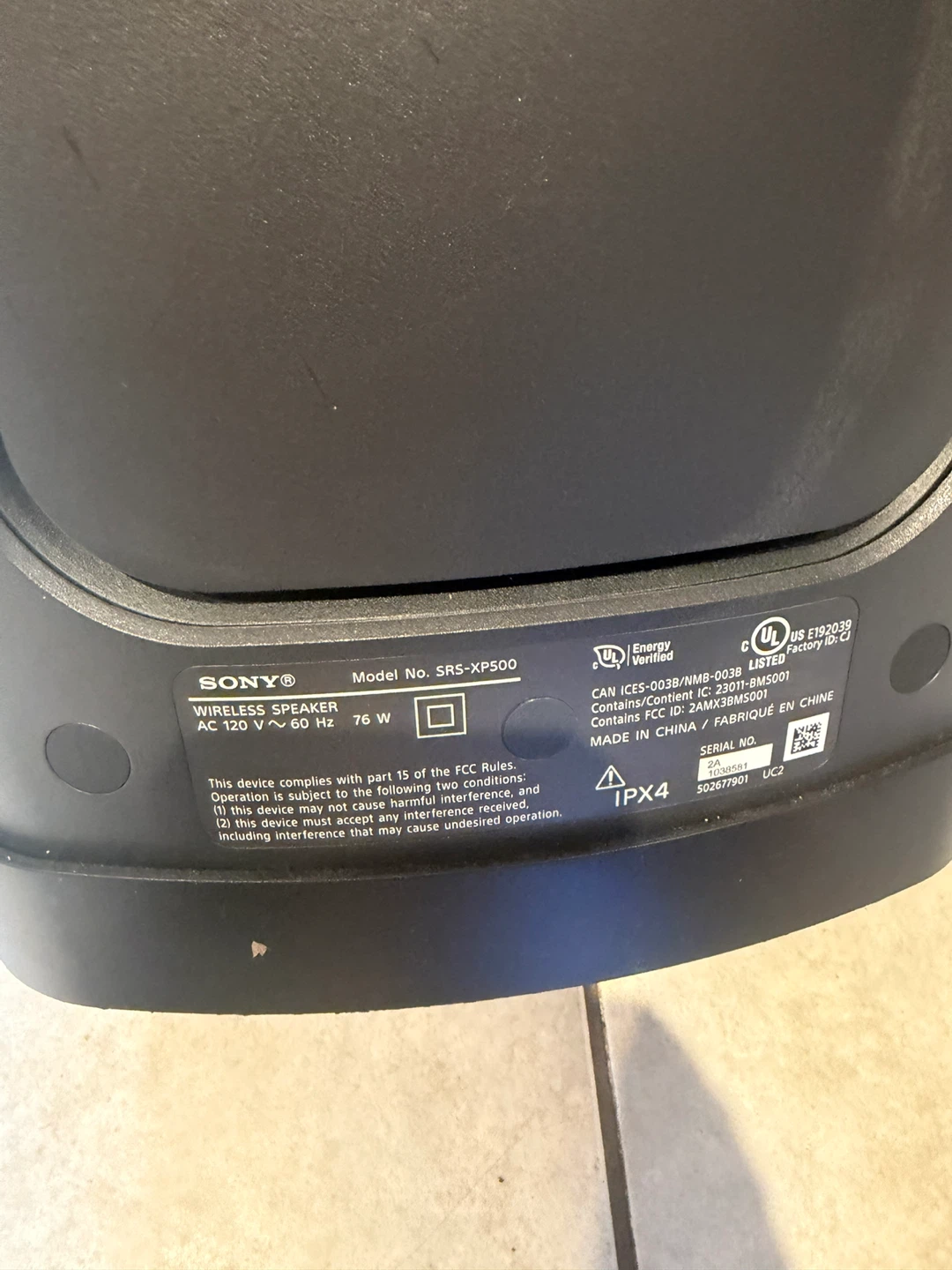 Sony SRS-XP500 Portable Wireless Speaker - photo 5