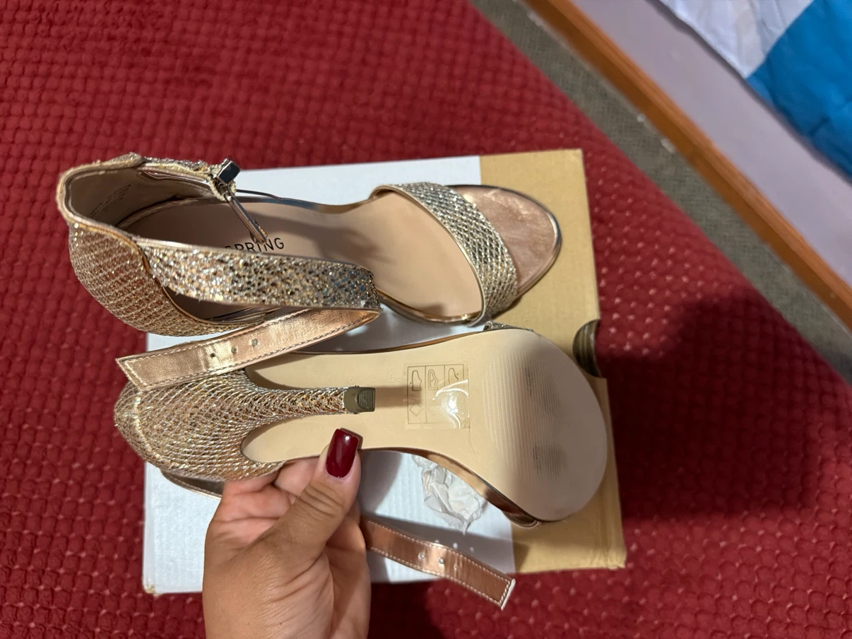 Call It Spring Sheren-87 Gold Heels Size 8.5 US - photo 5