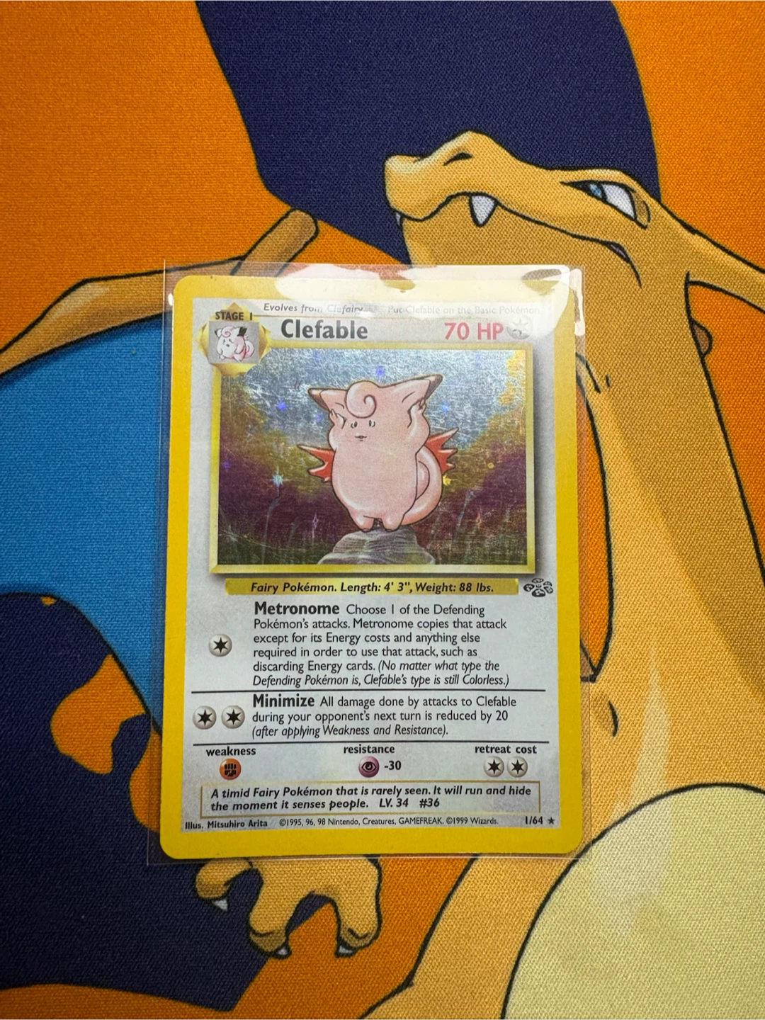 1999 Vintage Holo Clefable Pokemon Card 1/64 - photo 3