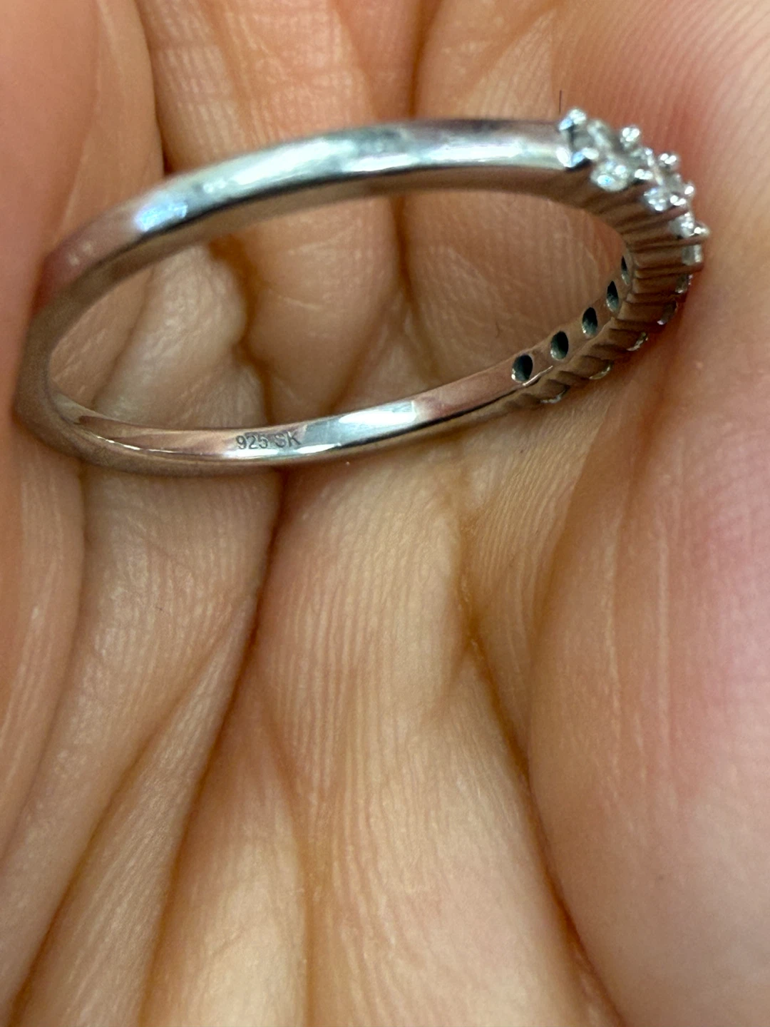 Lab grown diamond silver ring - photo 2
