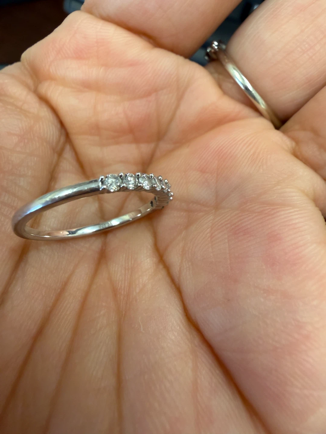 Lab grown diamond silver ring - photo 5
