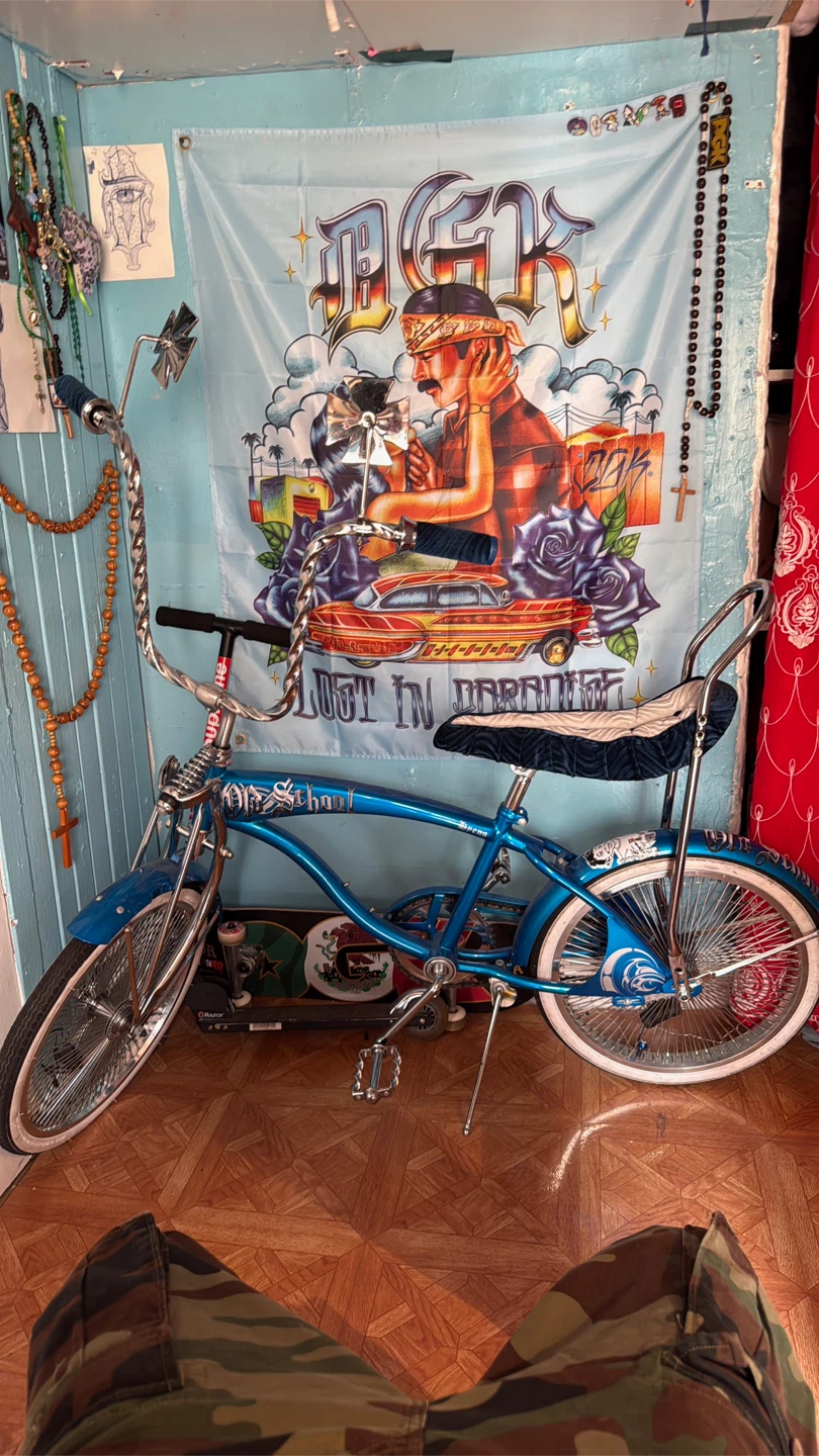 Old School Blue Lowrider Bike