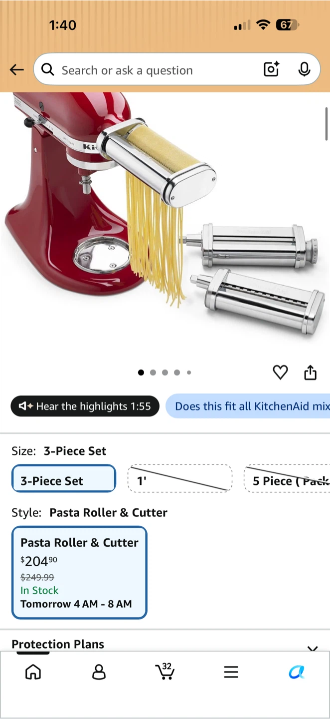 KitchenAid 3-Piece Pasta Roller and Cutter Set - photo 2