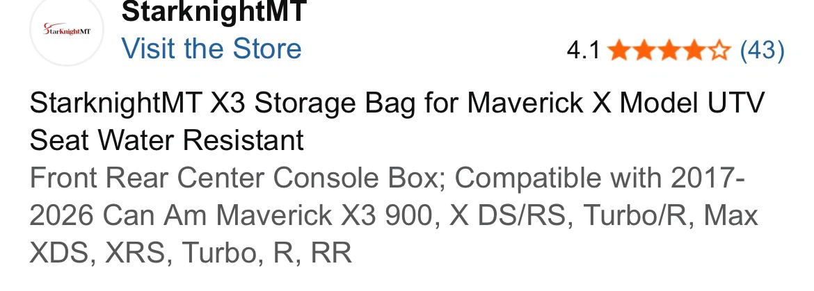 StarknightMT X3 Storage Bag for Can-Am Maverick X3 - photo 2
