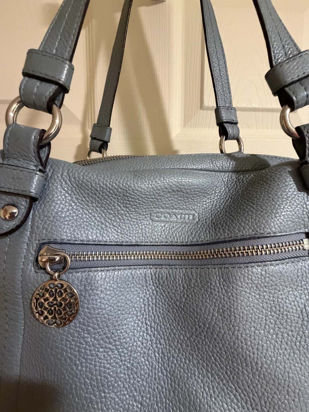 Coach blue leather shoulder bag - photo 3