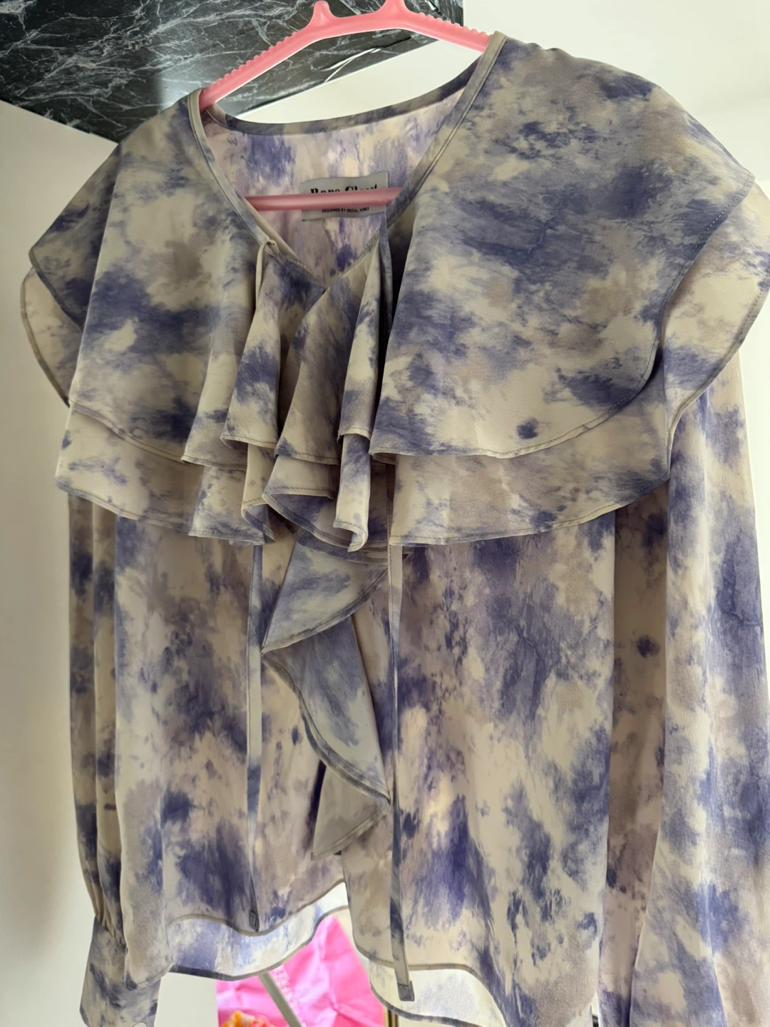 Designer’s Tie-Dye Ruffle silk Blouse - photo 2
