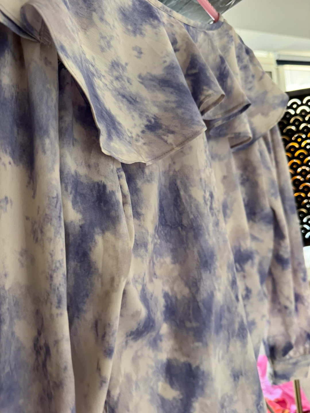 Designer’s Tie-Dye Ruffle silk Blouse - photo 3