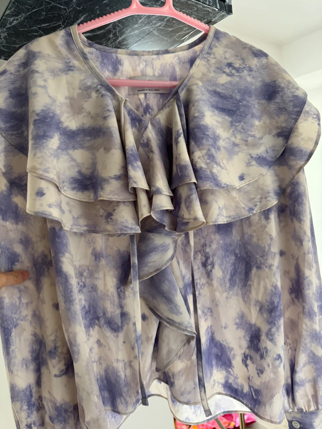 Designer’s Tie-Dye Ruffle silk Blouse - photo 4