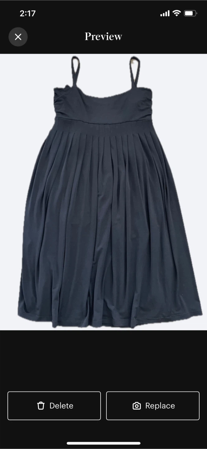 Black Pleated Sundress straight neck line