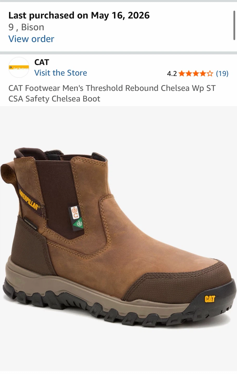 CAT Men's Threshold Rebound Chelsea Boots, Size 9 - photo 2