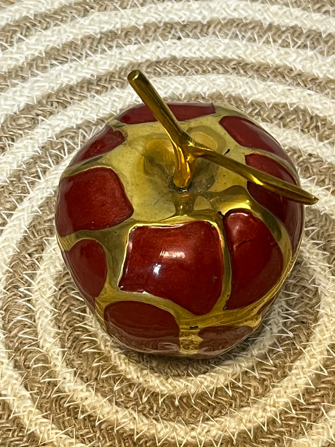 Decorative Red and Brass Apple Figurine - photo 5