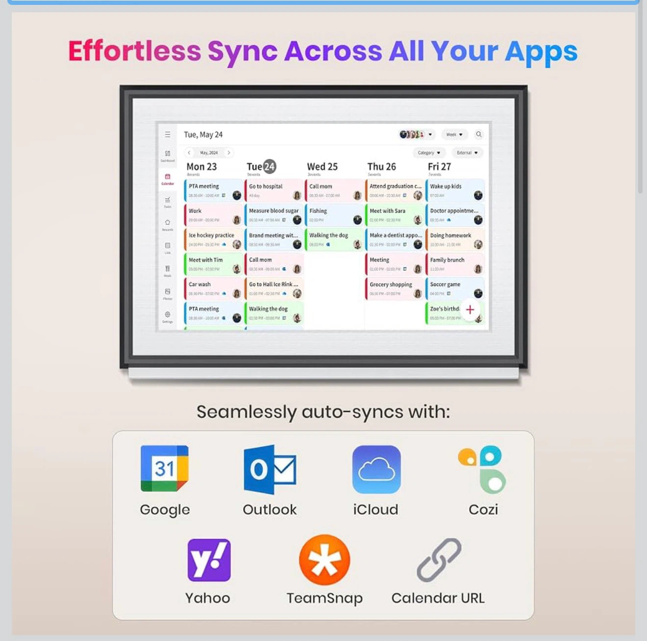 10.1 inch Smart Digital Photo Frame and Calendar - photo 2