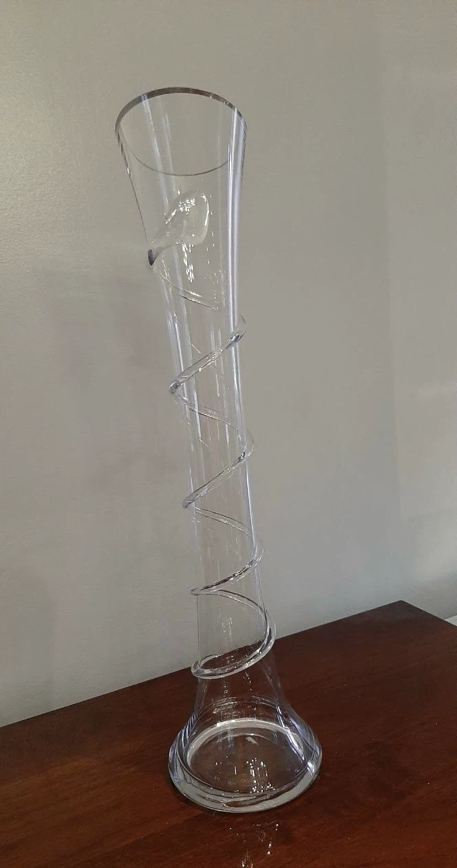 Clear Spiral Glass Vase