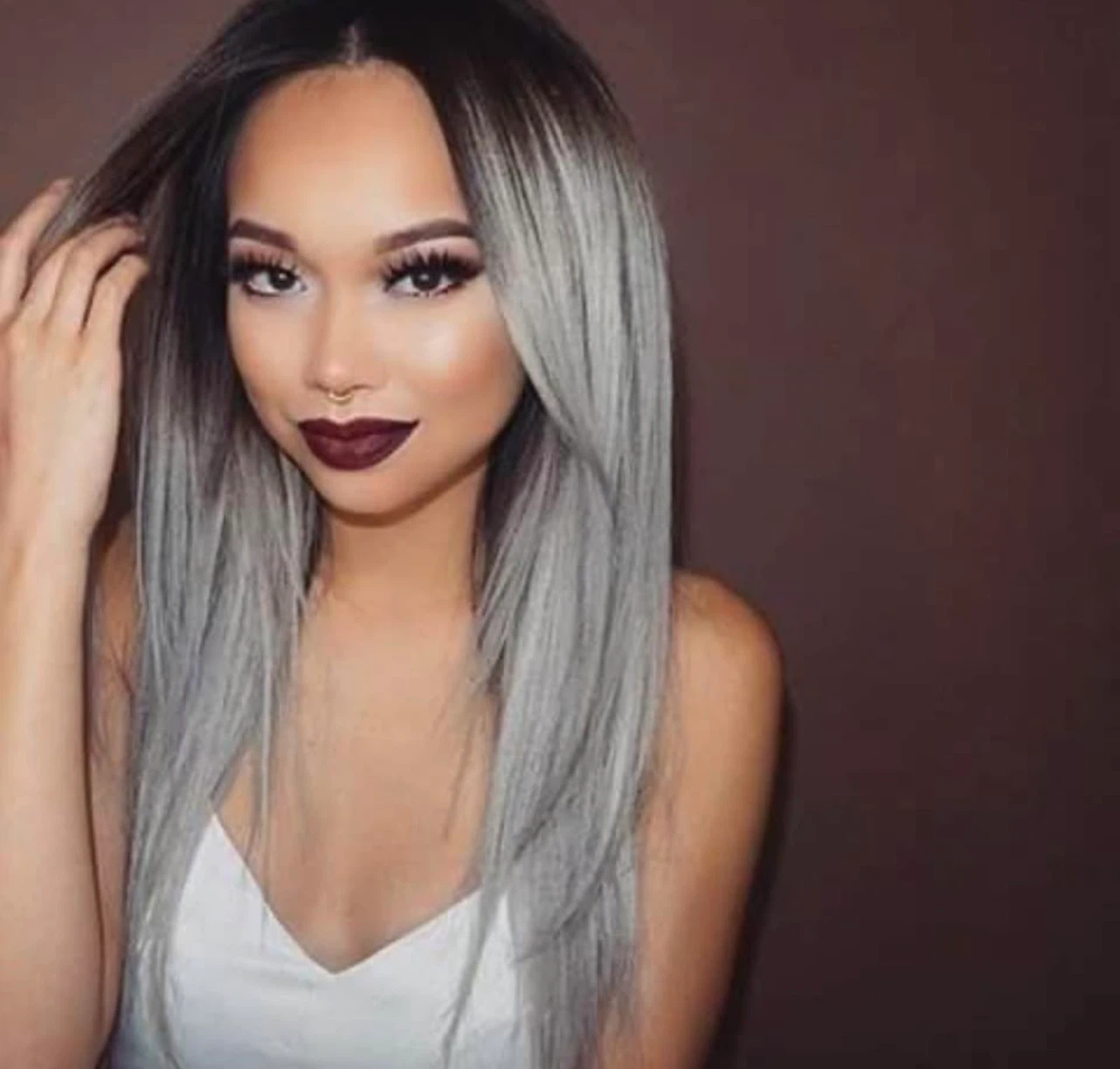 Long Ombre Silver Grey Wig - photo 4