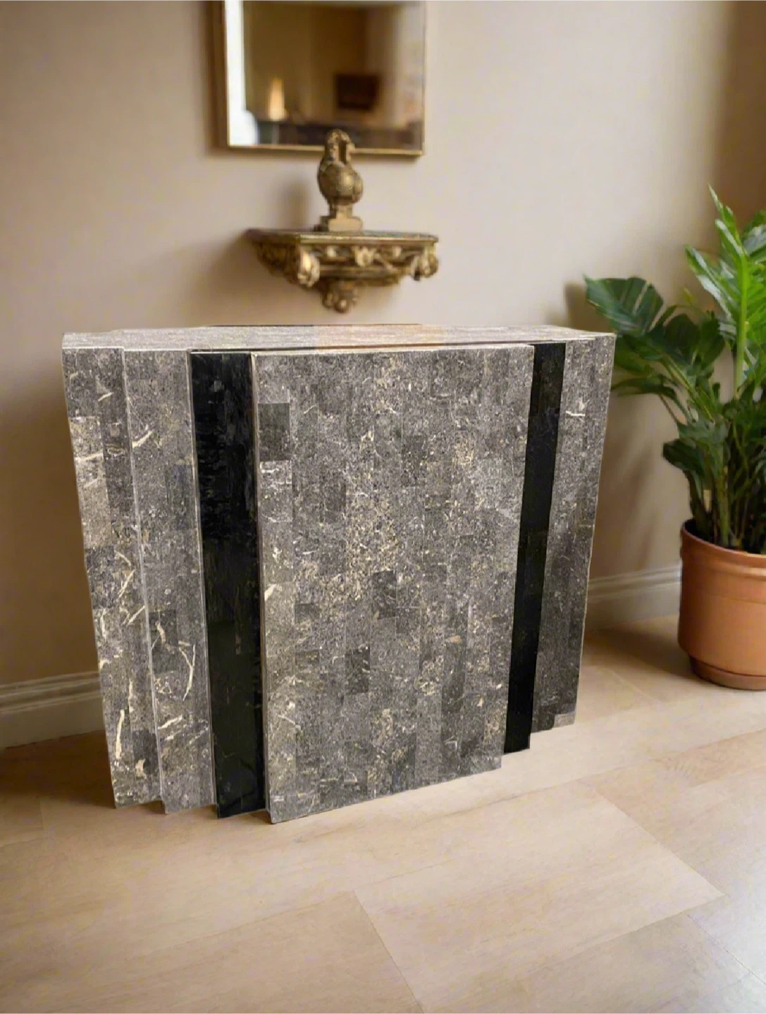 Art Deco Style Stone Console Table