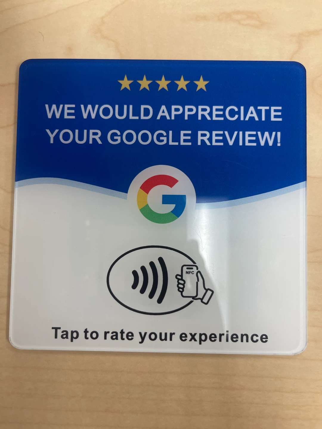 Google Review NFC Tap Sign