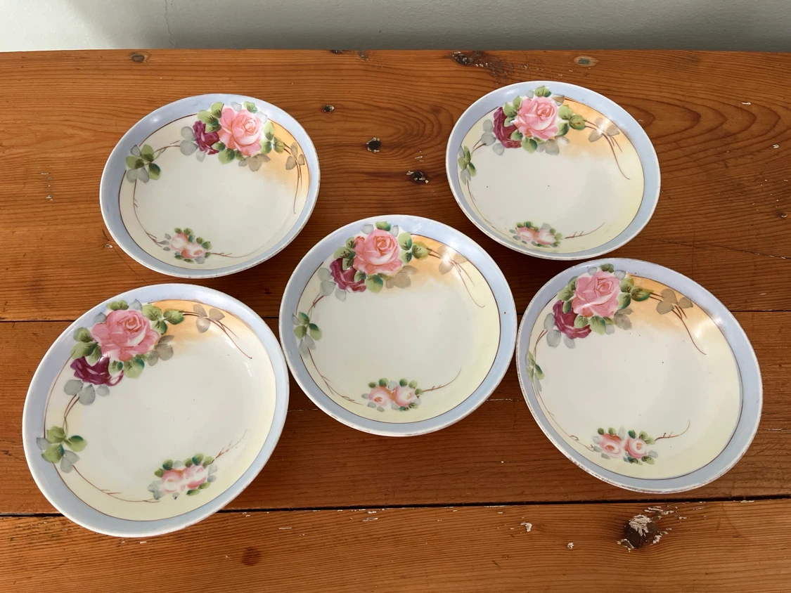 Set of 5 Hand-Painted Nippon Bowls