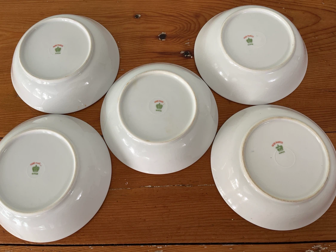 Set of 5 Hand-Painted Nippon Bowls - photo 2