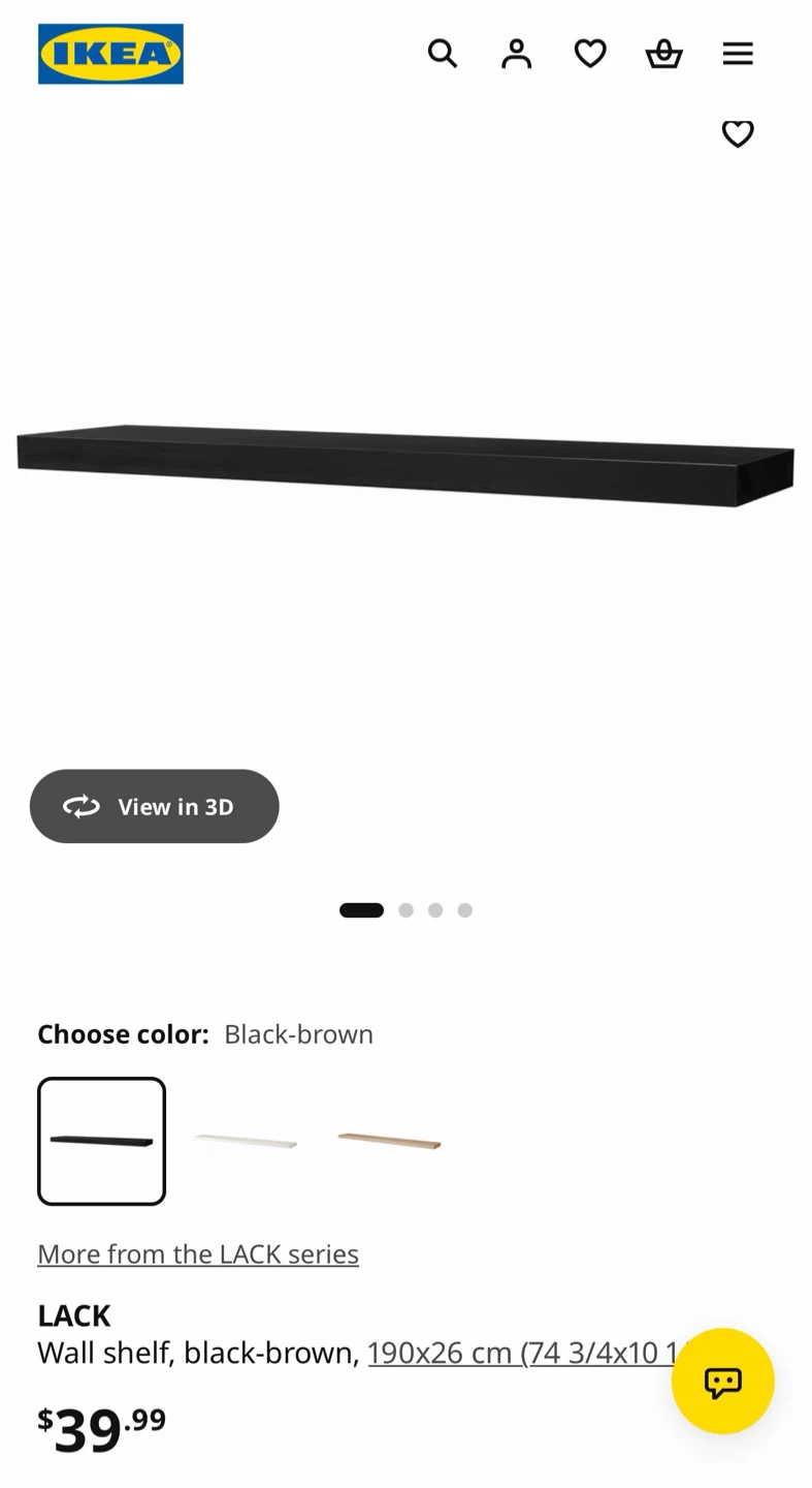 IKEA LACK Wall Shelf Black - photo 3