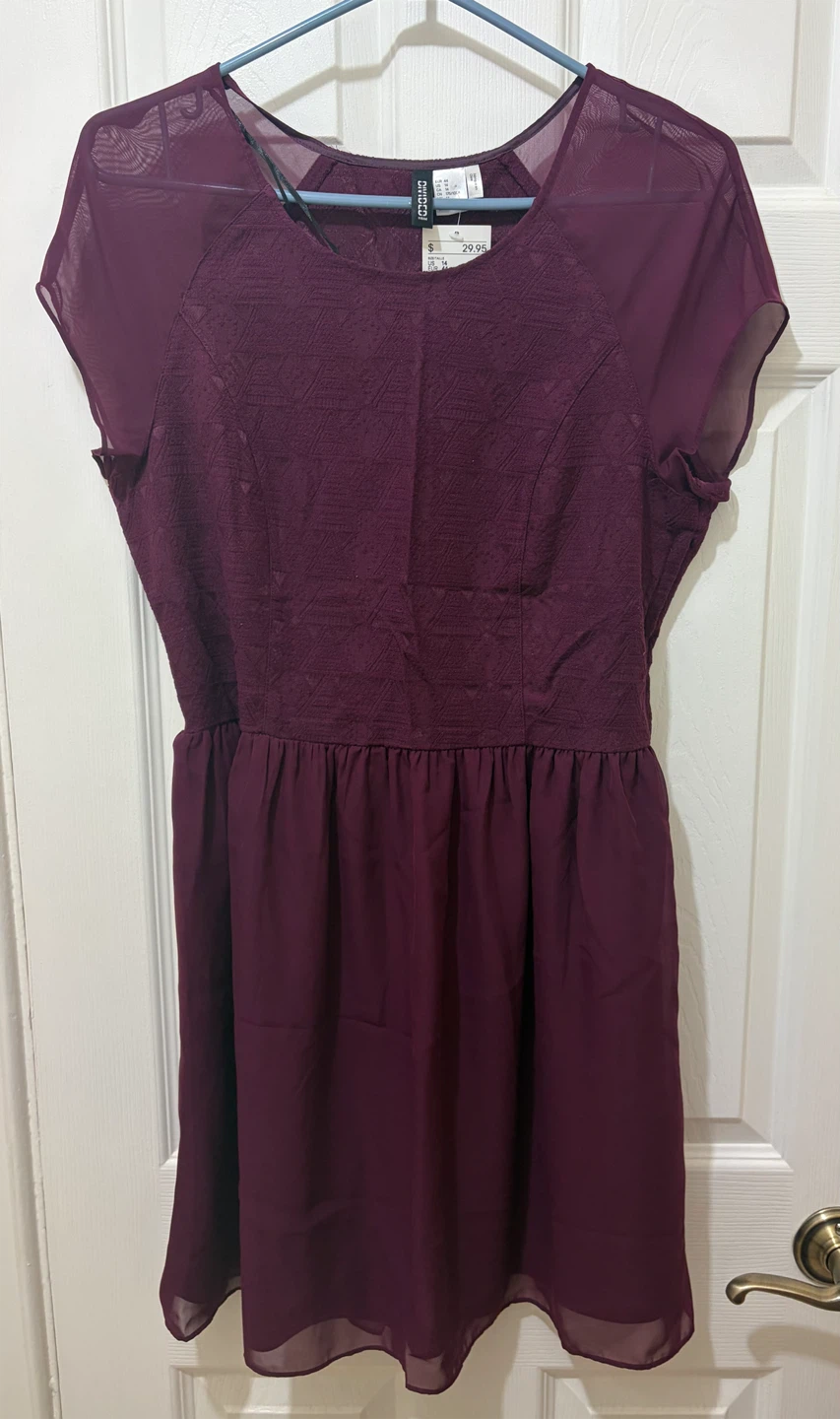 H&M Maroon top Size 14