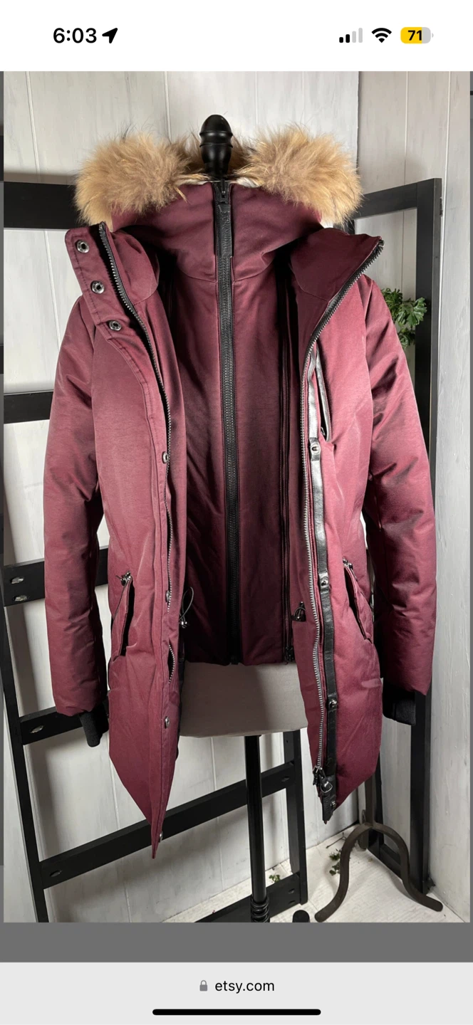 Mackage Bordeaux Down Parka size 40