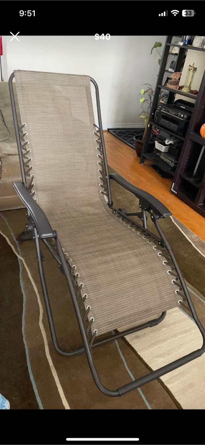 Brown Folding Zero Gravity Chair - photo 2