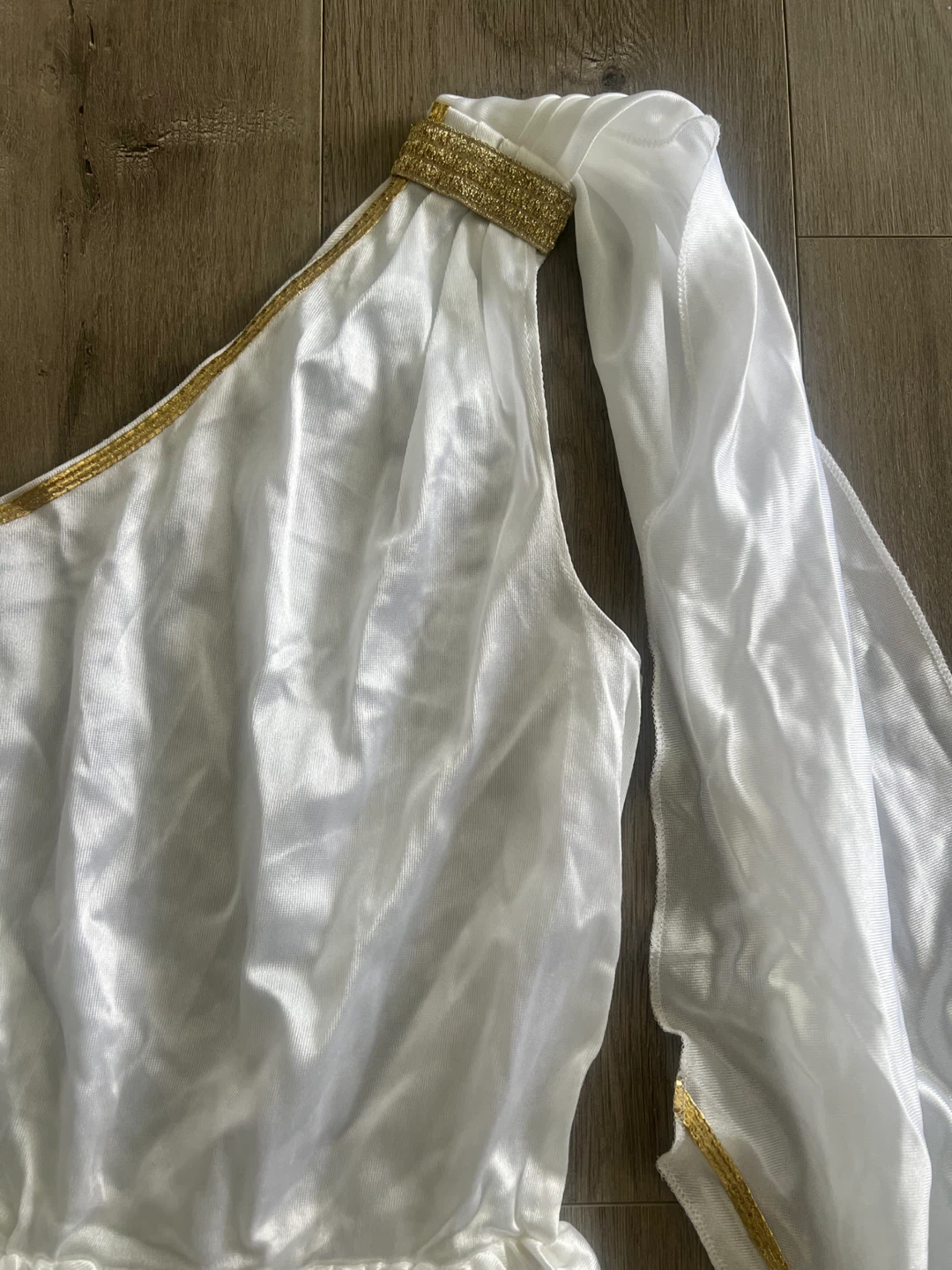White and Gold Toga Greek Goddess Costume - photo 3