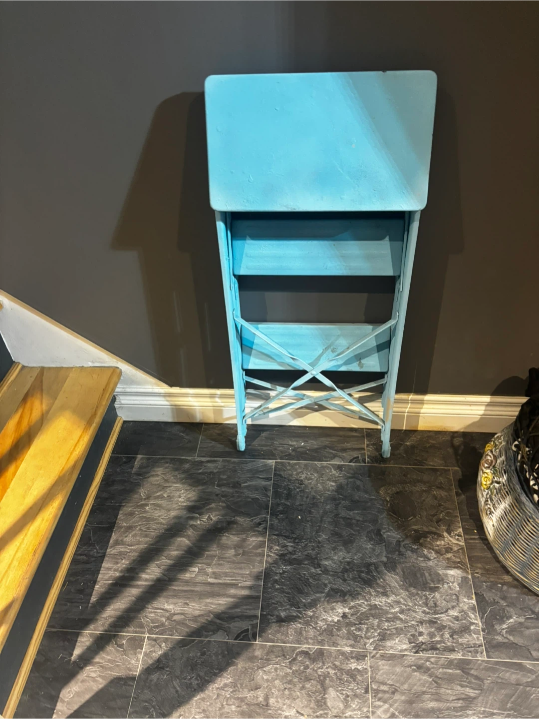 Light Blue Folding Step Stool