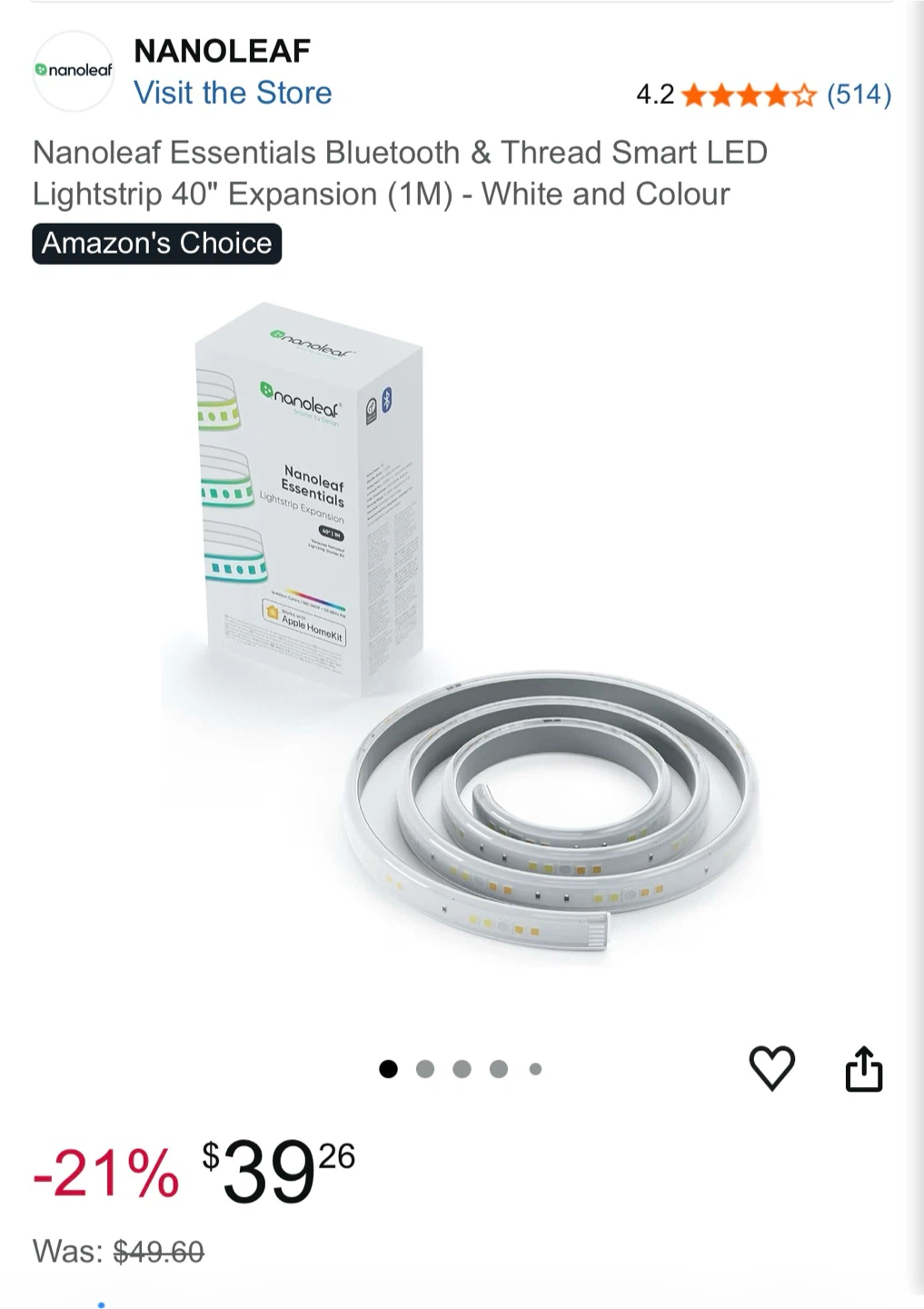 Nanoleaf Essentials Lightstrip Expansion 1M - photo 3