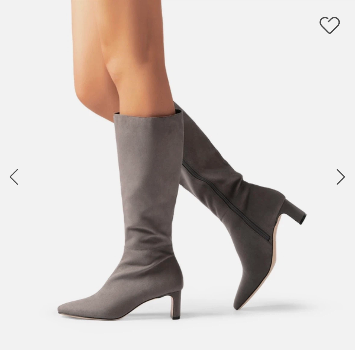 Gray Knee-High Heeled Boots - photo 4