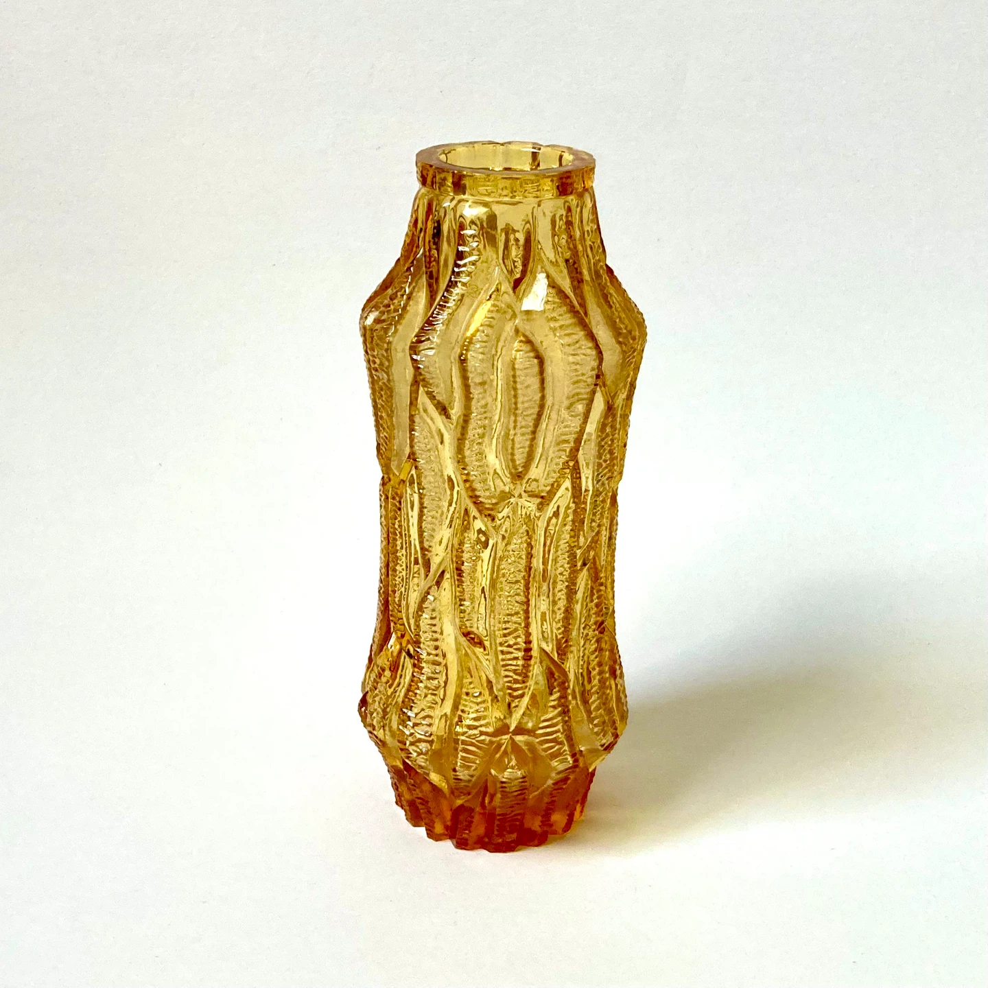 Vintage Mid-Century Amber Glass Vase (Oberglas Austria)