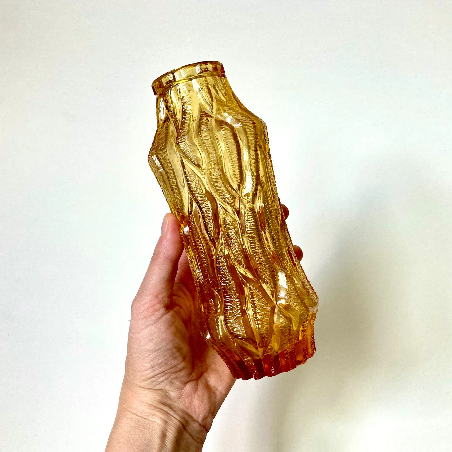 Vintage Mid-Century Amber Glass Vase (Oberglas Austria) - photo 4