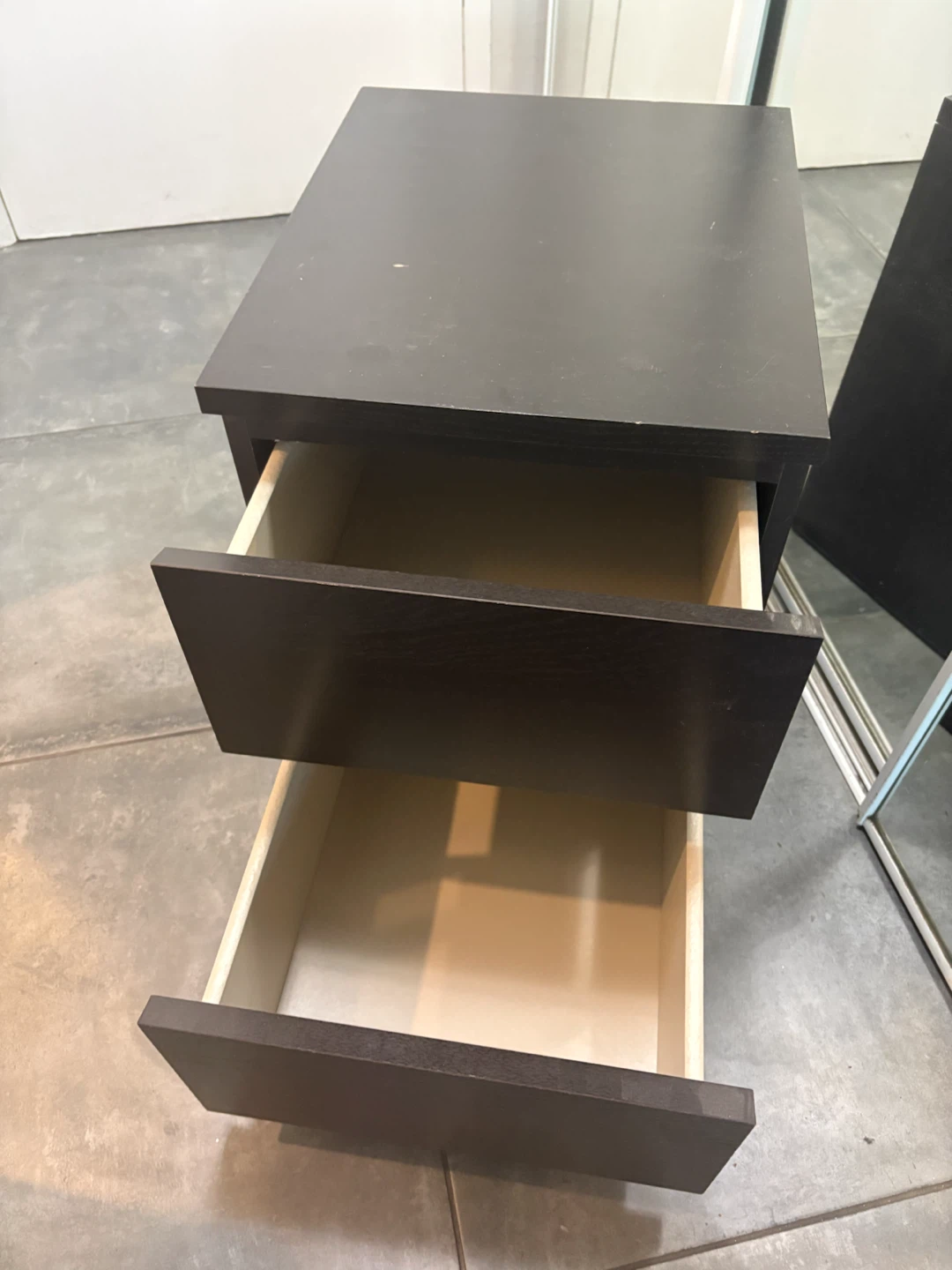 Black 2-Drawer Nightstand - photo 2