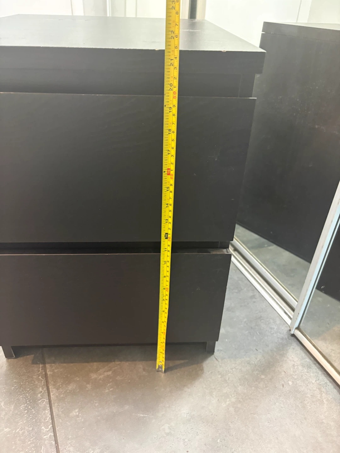 Black 2-Drawer Nightstand - photo 3