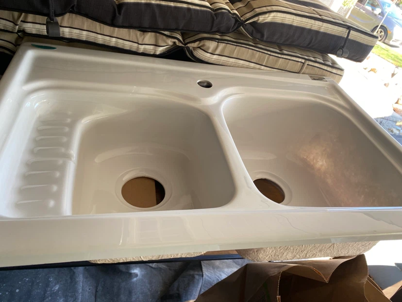 Acri-Tec Dual Basin Kitchen Sink whites
