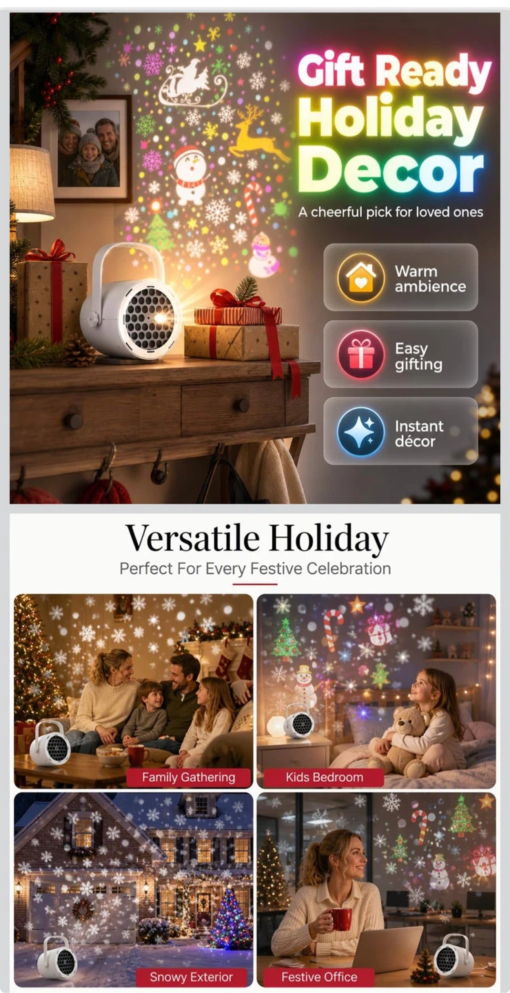 Festive Holiday Projector Lamp - photo 3