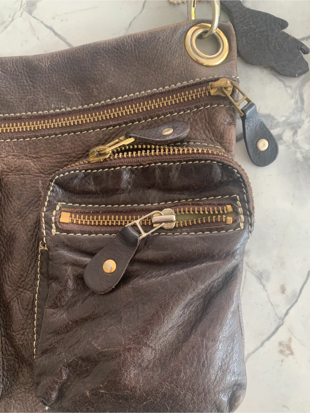 Roots, leather purse, tote bag, brown - photo 2