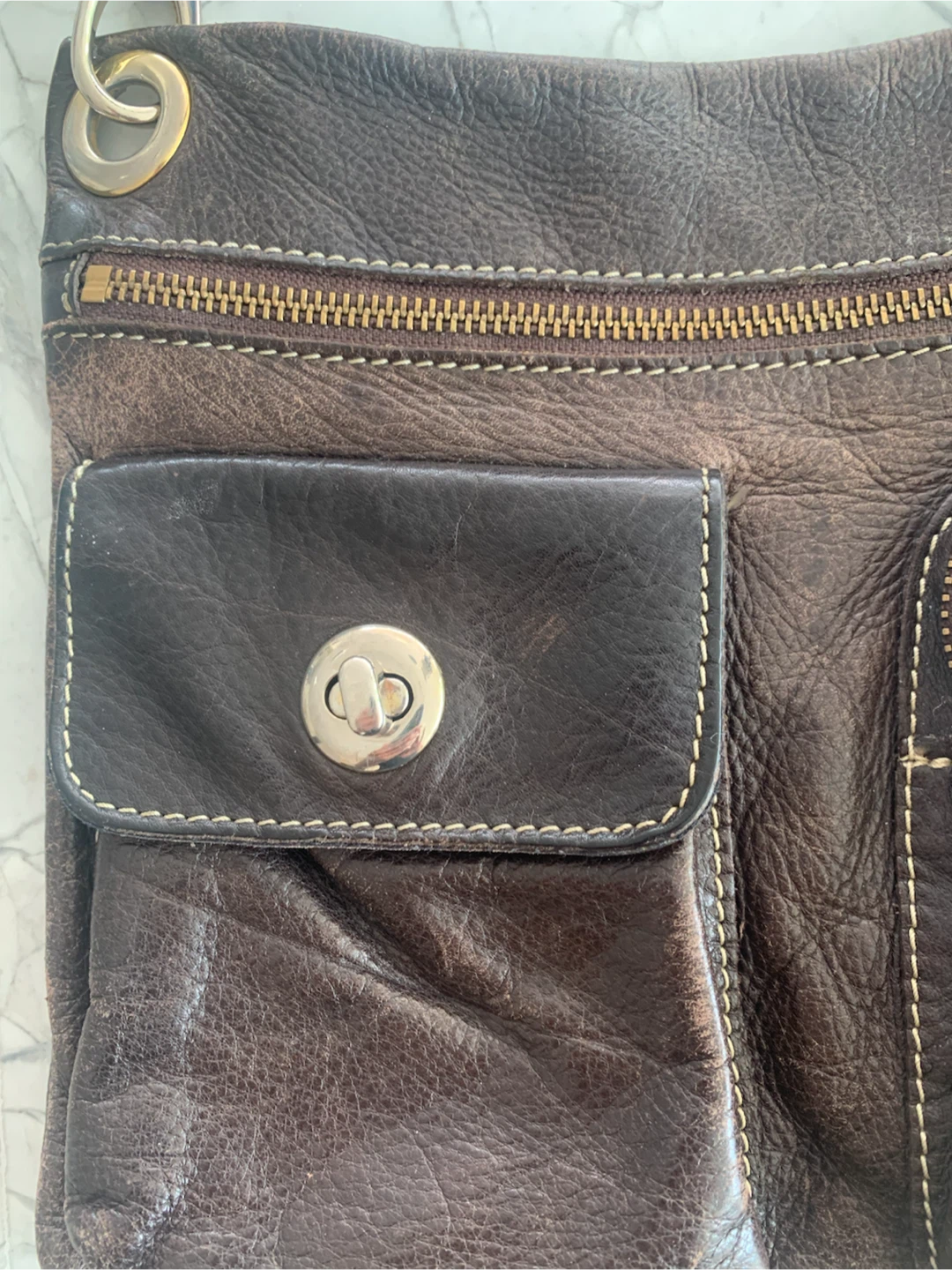 Roots, leather purse, tote bag, brown - photo 3