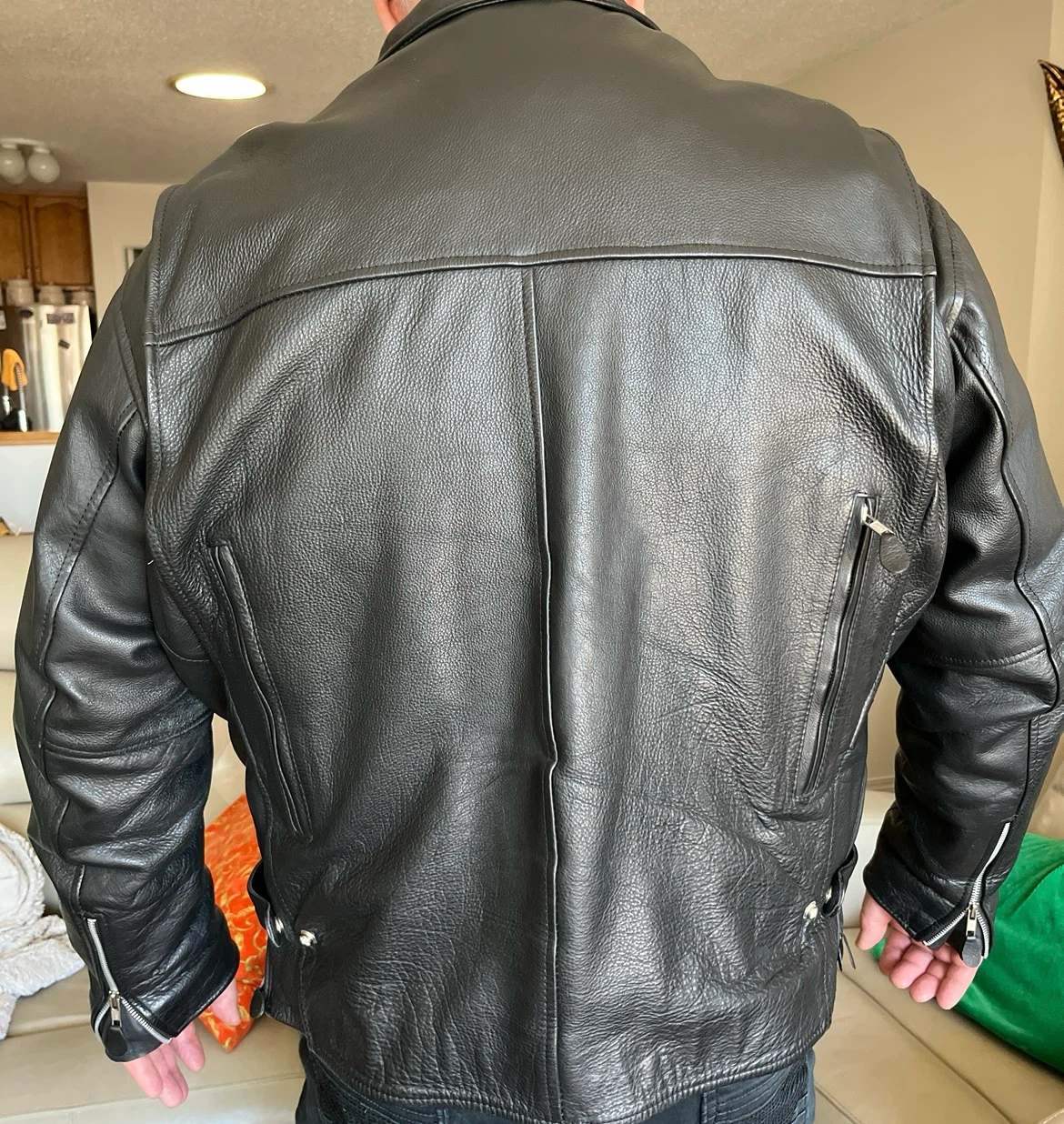 Black Leather Motorcycle Jacket - photo 2