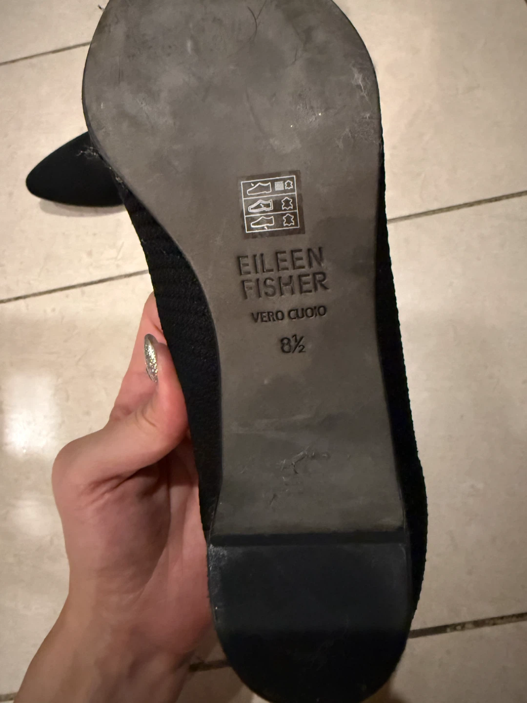 Eileen Fisher Black Knit Kitten Heels Size 8.5 - photo 5